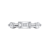 Noah Seamless Ring – 14K Gold Baguette & Round Gem Design - piercing-zone.com