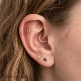 Noble – Amethyst & CZ Kite – 14K Gold Threadless End - piercing - zone.com