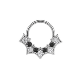 Nocturne Seamless Ring – 14K Gold Nine-Gem Arc Design