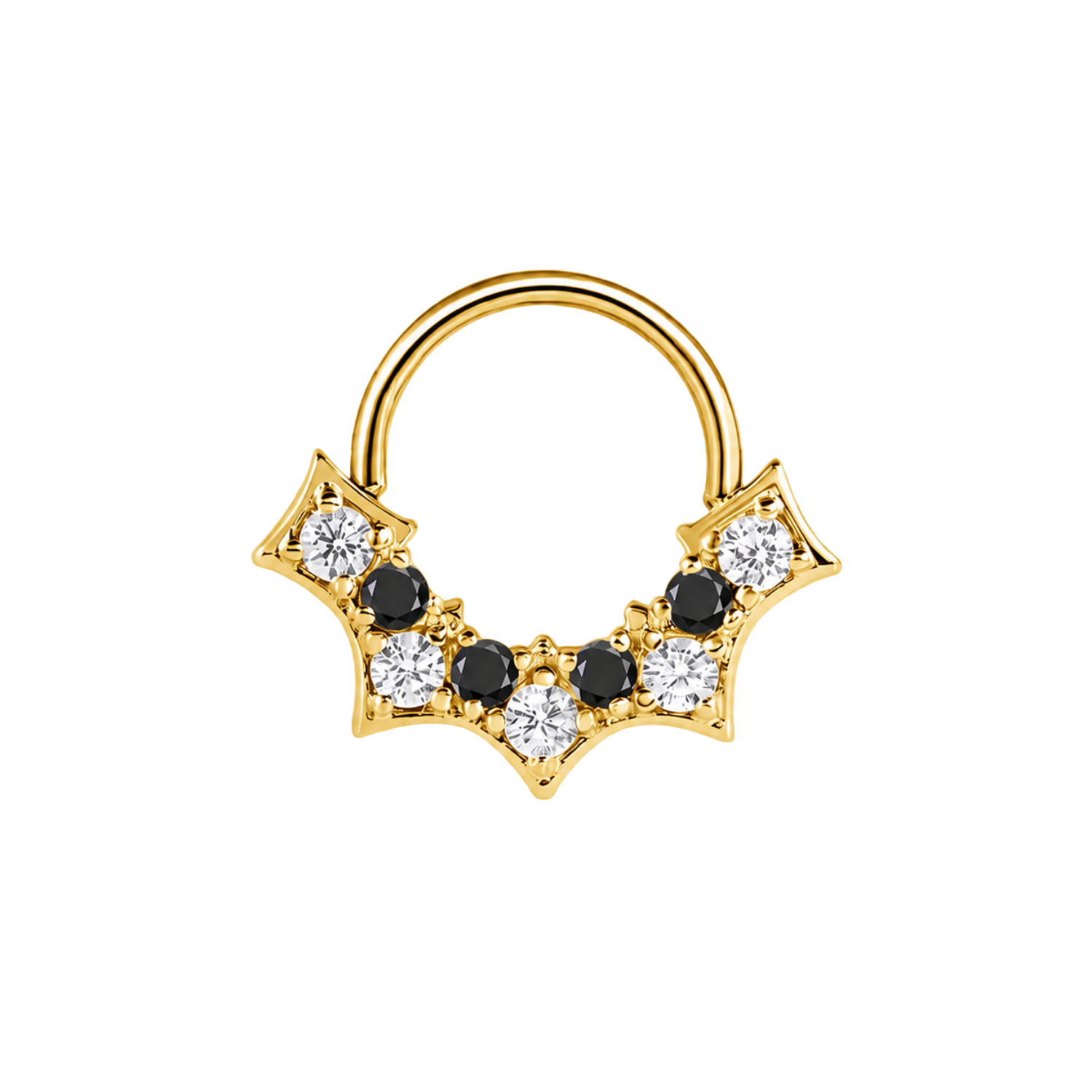 Nocturne Seamless Ring – 14K Gold Nine-Gem Arc Design
