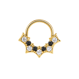 Nocturne Seamless Ring – 14K Gold Nine-Gem Arc Design