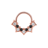 Nocturne Seamless Ring – 14K Gold Nine-Gem Arc Design - piercing-zone.com