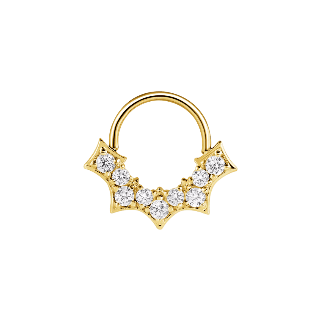 Nocturne Seamless Ring – 14K Gold Nine - Gem Arc Design - piercing - zone.com