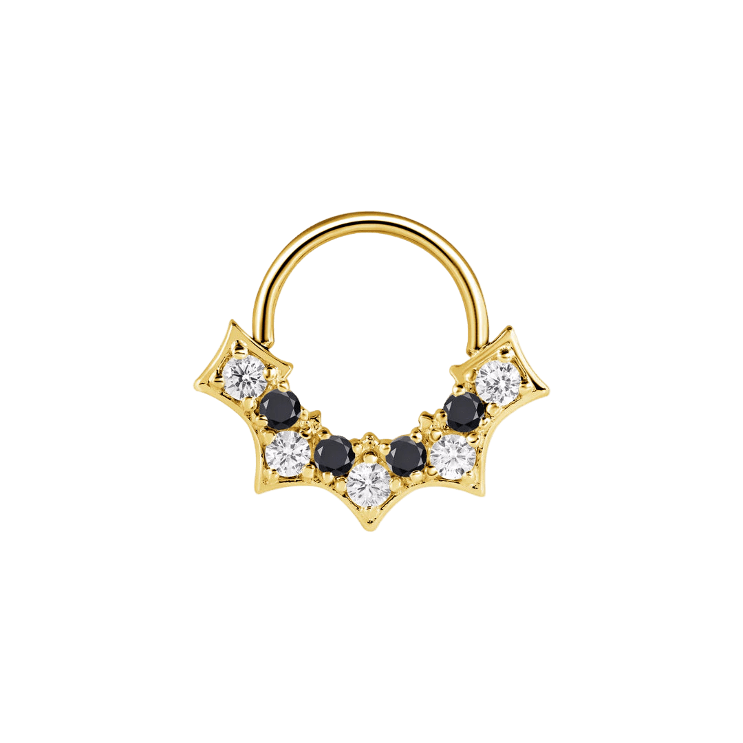 Nocturne Seamless Ring – 14K Gold Nine - Gem Arc Design - piercing - zone.com
