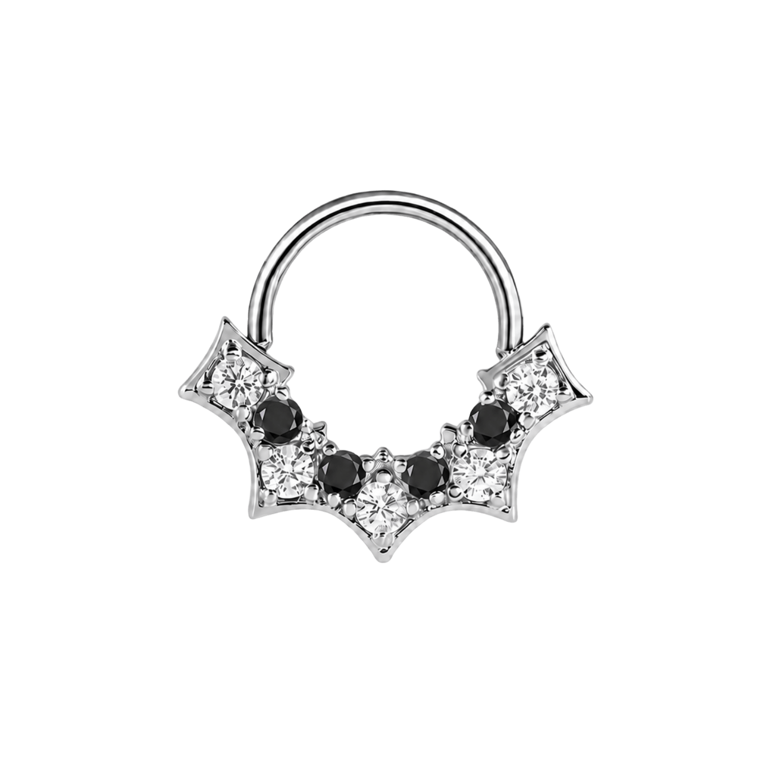 Nocturne Seamless Ring – 14K Gold Nine-Gem Arc Design - piercing-zone.com