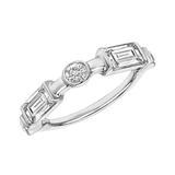 Noel Seamless Ring – 14K Gold Baguette & Gem Cluster Arc - piercing-zone.com