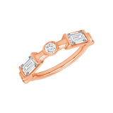 Noel Seamless Ring – 14K Gold Baguette & Gem Cluster Arc - piercing - zone.com