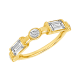 Noel Seamless Ring – 14K Gold Baguette & Gem Cluster Arc - piercing-zone.com