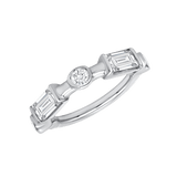 Noel Seamless Ring – 14K Gold Baguette & Gem Cluster Arc - piercing - zone.com