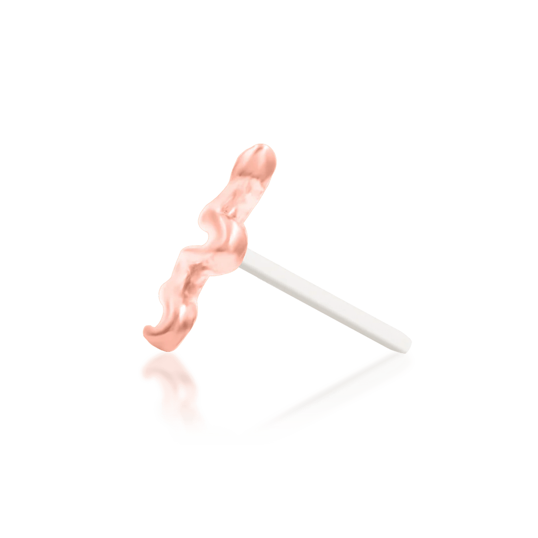 Noodle – Mini Serpent Curve – 14K Gold Threadless End - piercing - zone.com