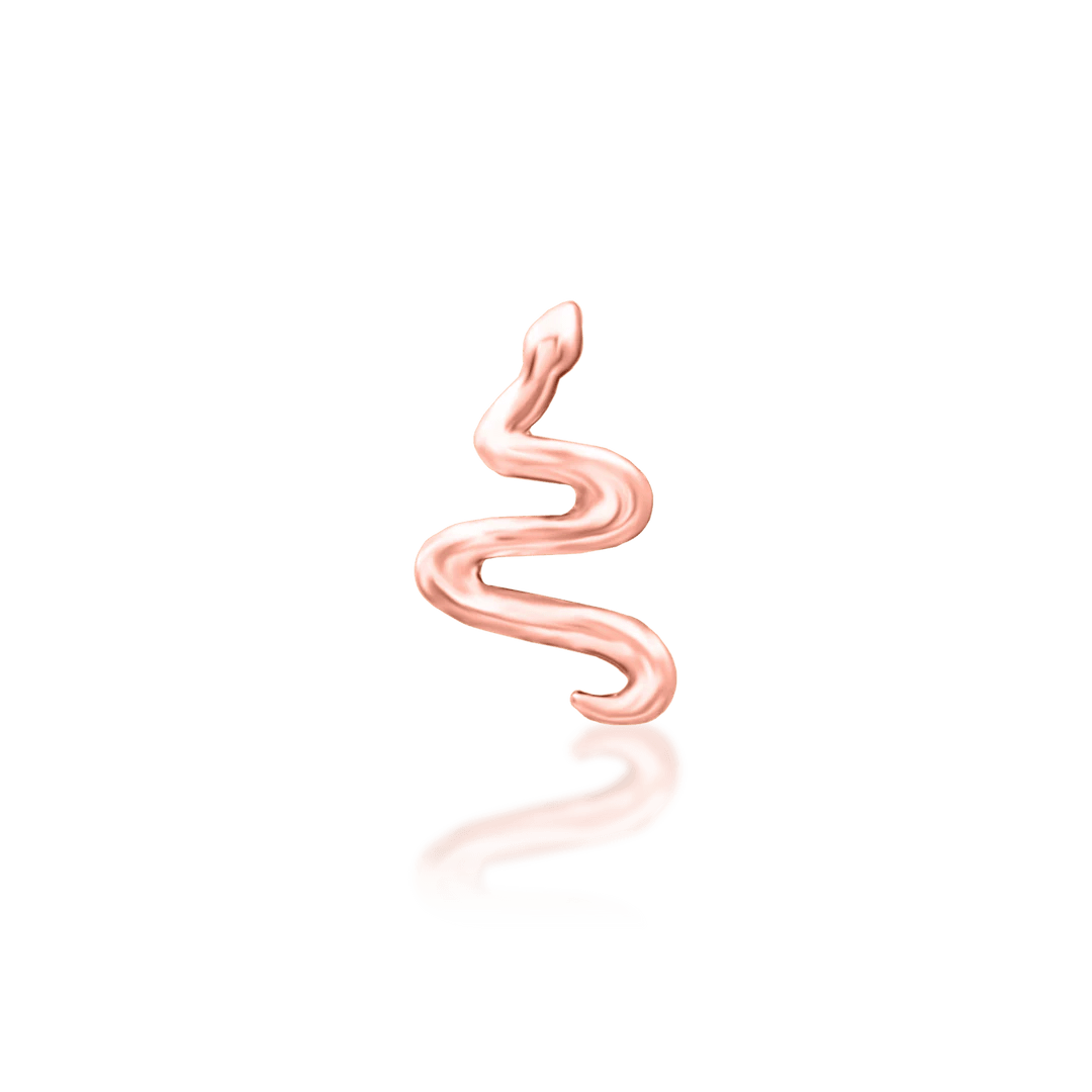 Noodle – Mini Serpent Curve – 14K Gold Threadless End - piercing - zone.com
