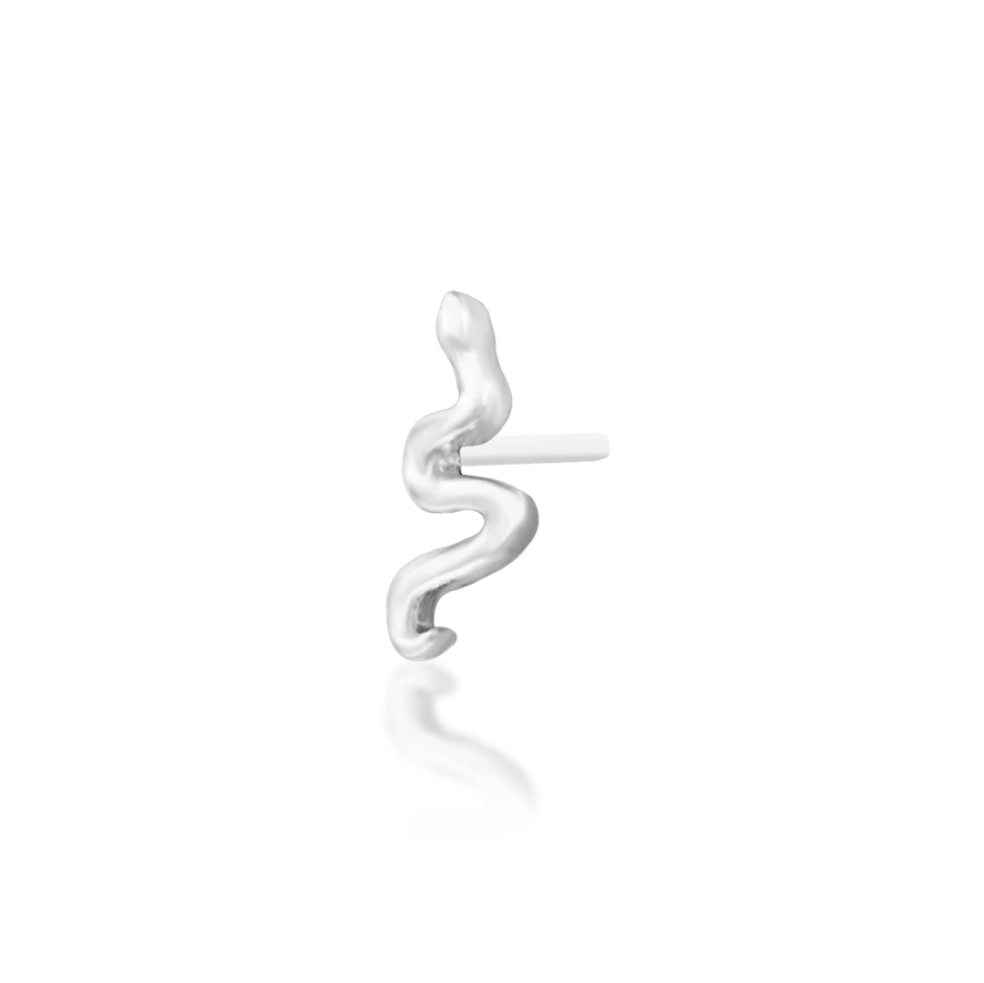 Noodle – Mini Serpent Curve – 14K Gold Threadless End - piercing - zone.com