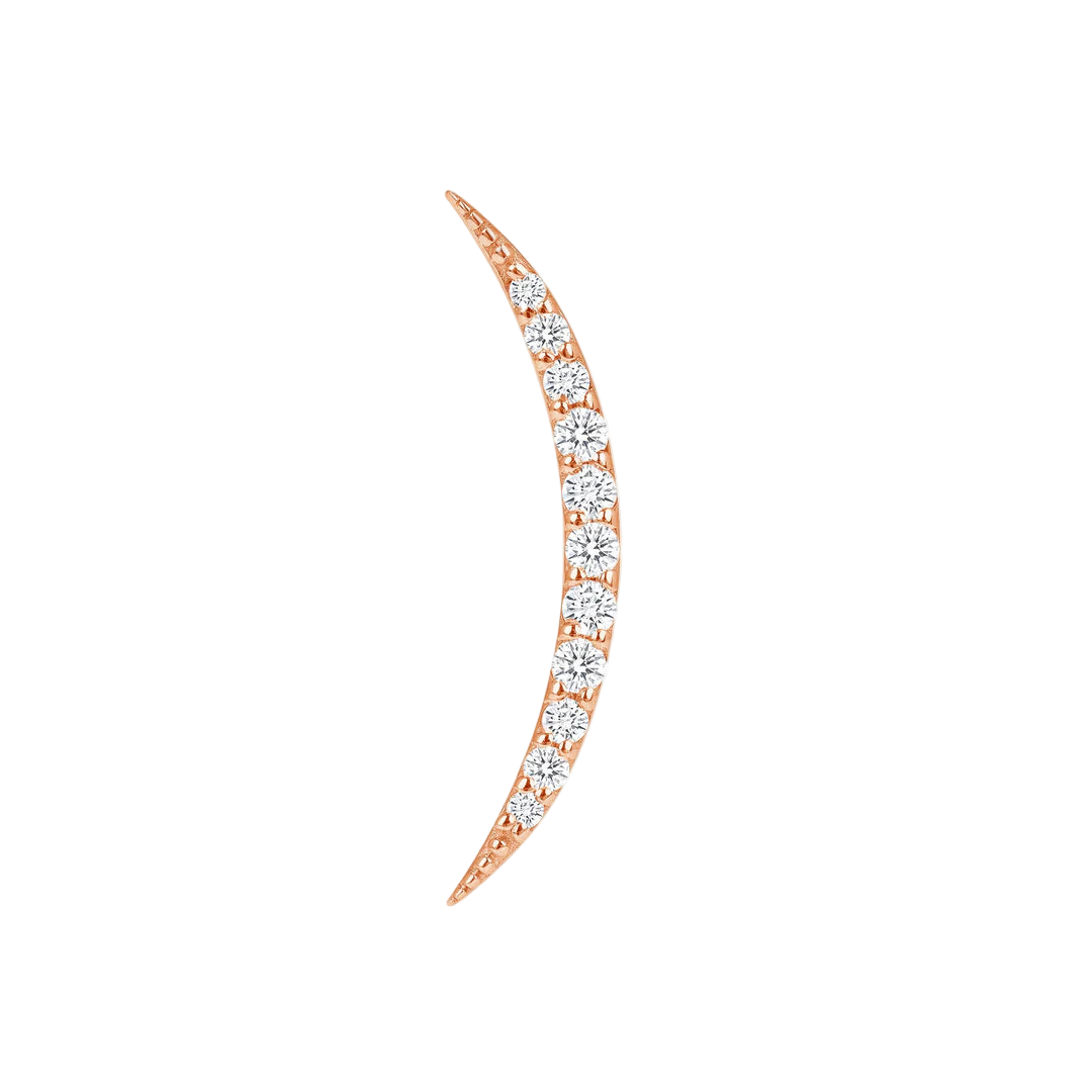 Luna – 14K/18K Gold Multi-Stone Crescent Threadless End