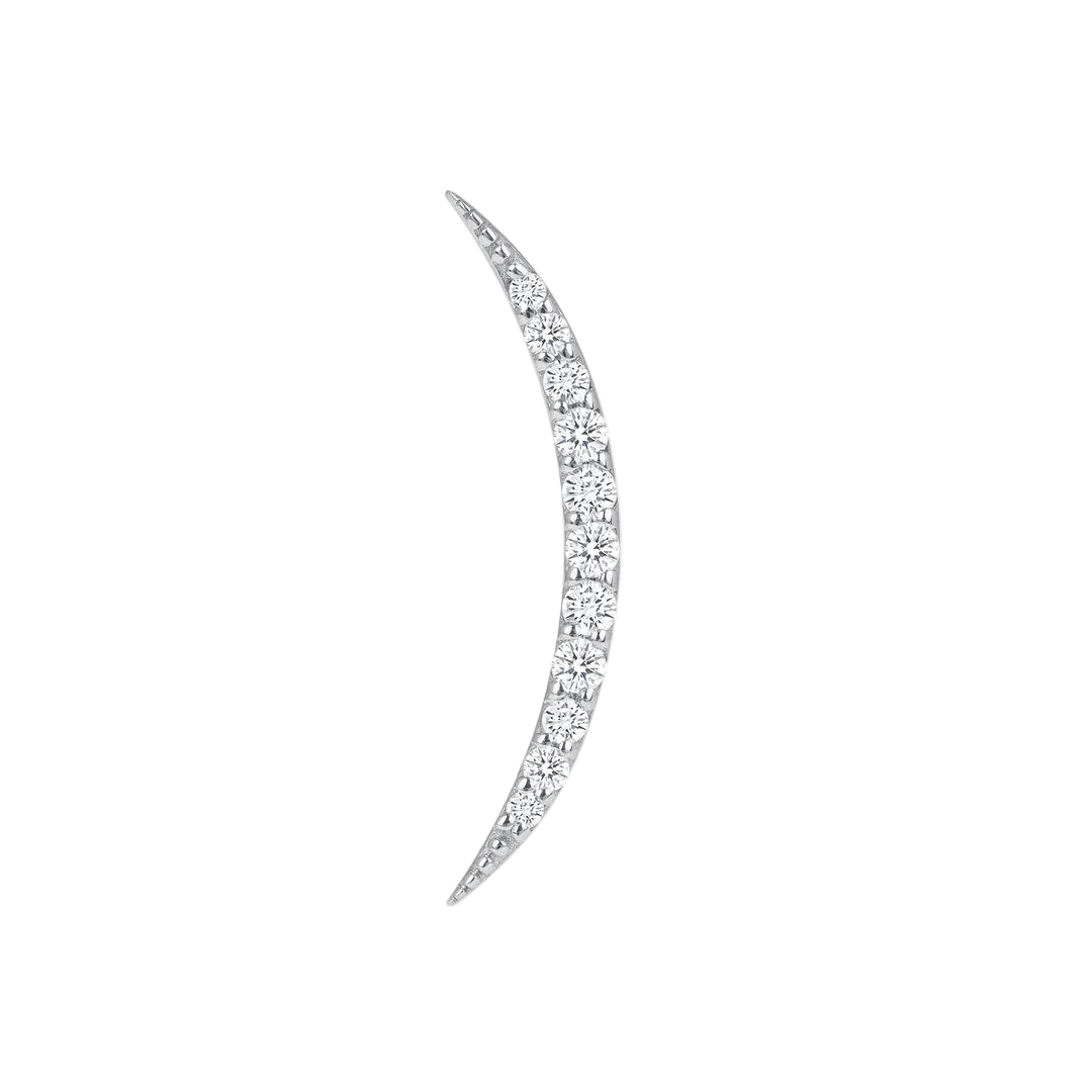 Luna – 14K/18K Gold Multi-Stone Crescent Threadless End
