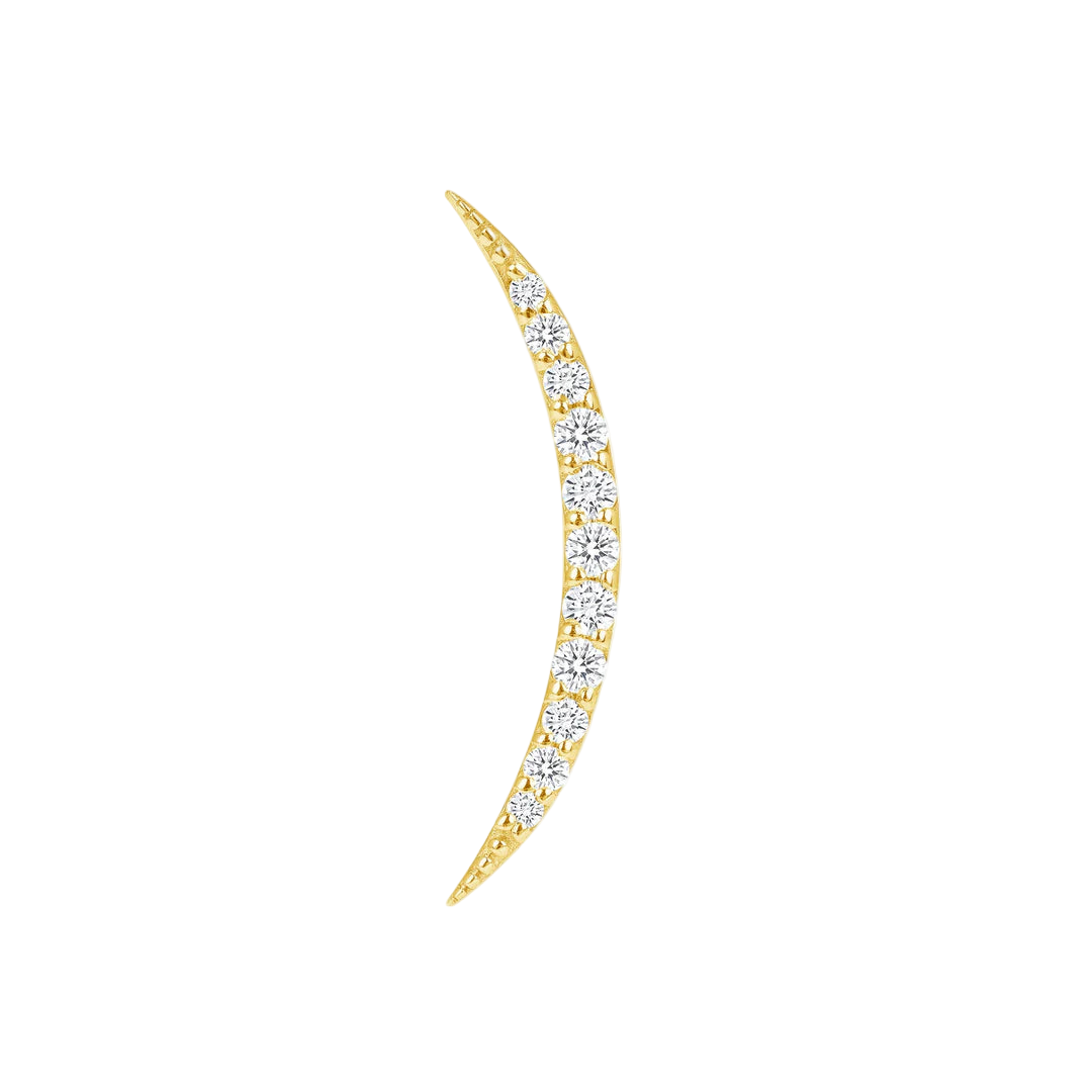 Luna – 14K/18K Gold Multi-Stone Crescent Threadless End