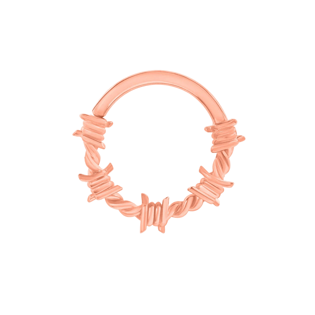 Northmen Crown Seamless Ring – 14K Gold Cup & Divot Design - piercing - zone.com