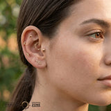 Northmen Crown Seamless Ring – 14K Gold Cup & Divot Design - piercing - zone.com