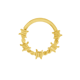 Northmen Crown Seamless Ring – 14K Gold Cup & Divot Design - piercing - zone.com