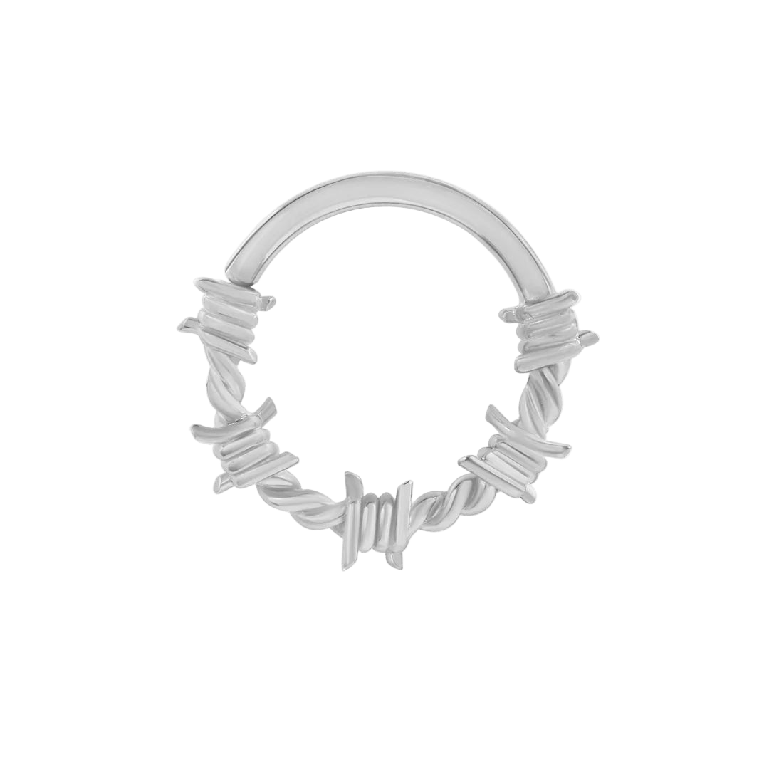 Northmen Crown Seamless Ring – 14K Gold Cup & Divot Design - piercing - zone.com