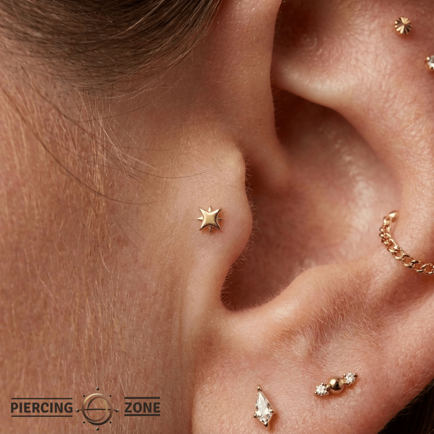 Northstar II - 18K Gold Threadless/Threaded End - piercing-zone.com