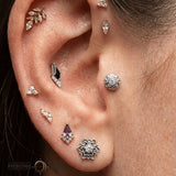 Nova – 14K/18K Gold Swirl Gem Threadless End - piercing - zone.com