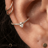 Nyx – CZ Beaded Clicker – 14K Gold - piercing - zone.com