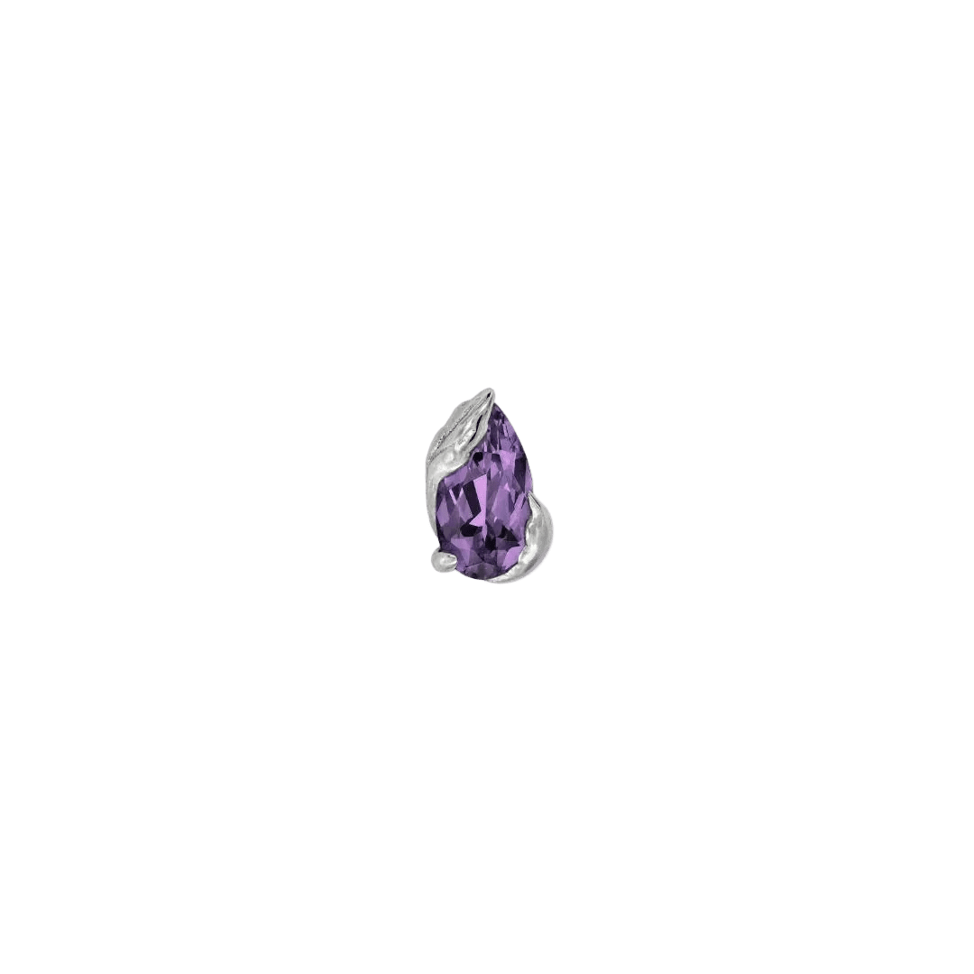 Occasion Pear Amethyst – 14K Gold Threadless End - piercing - zone.com