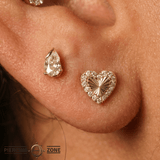 Occasion Pear CZ – 14K Gold Threadless End - piercing - zone.com