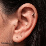 Occasion Pear Garnet – 14K Gold Threadless End - piercing - zone.com