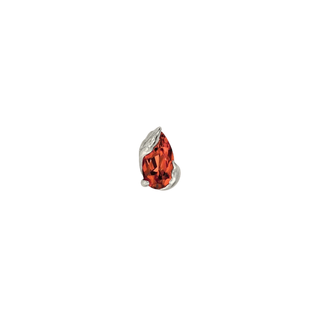 Occasion Pear Garnet – 14K Gold Threadless End - piercing - zone.com