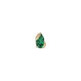 Occasion Pear Lab Emerald – 14K Gold Threadless End - piercing - zone.com