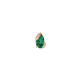 Occasion Pear Lab Emerald – 14K Gold Threadless End - piercing - zone.com