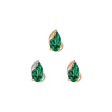 Occasion Pear Lab Emerald – 14K Gold Threadless End - piercing - zone.com