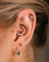 Occasion Pear London Blue Topaz – 14K Gold Threadless End - piercing - zone.com