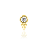 Octavia – CZ Bezel Spike – 14K Gold Threadless End - piercing - zone.com