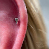 Octavia – CZ Bezel Spike – 14K Gold Threadless End - piercing - zone.com