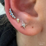 Octavia – CZ Bezel Spike – 14K Gold Threadless End - piercing - zone.com