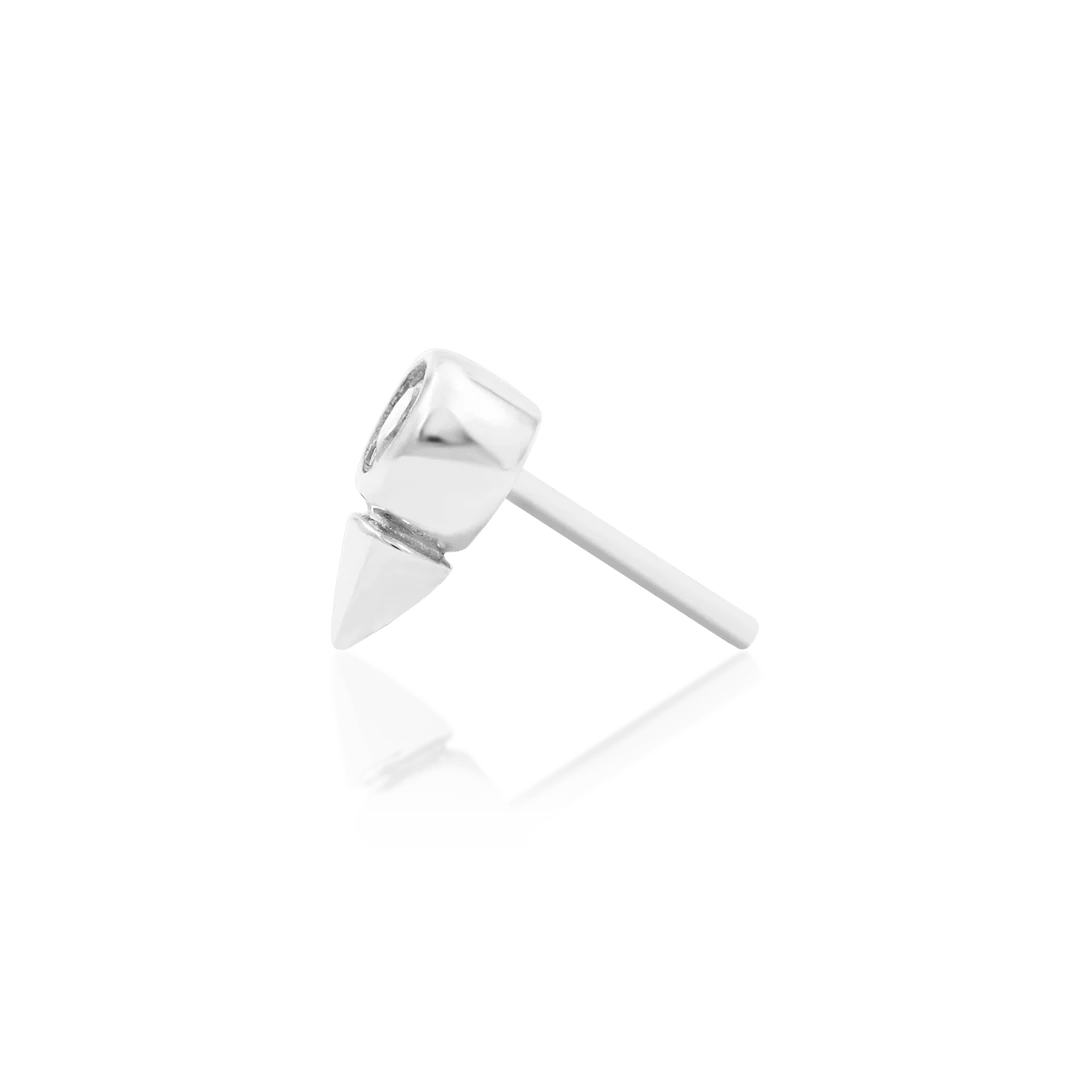 Octavia – CZ Bezel Spike – 14K Gold Threadless End - piercing - zone.com