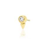 Octavia – CZ Bezel Spike – 14K Gold Threadless End - piercing - zone.com