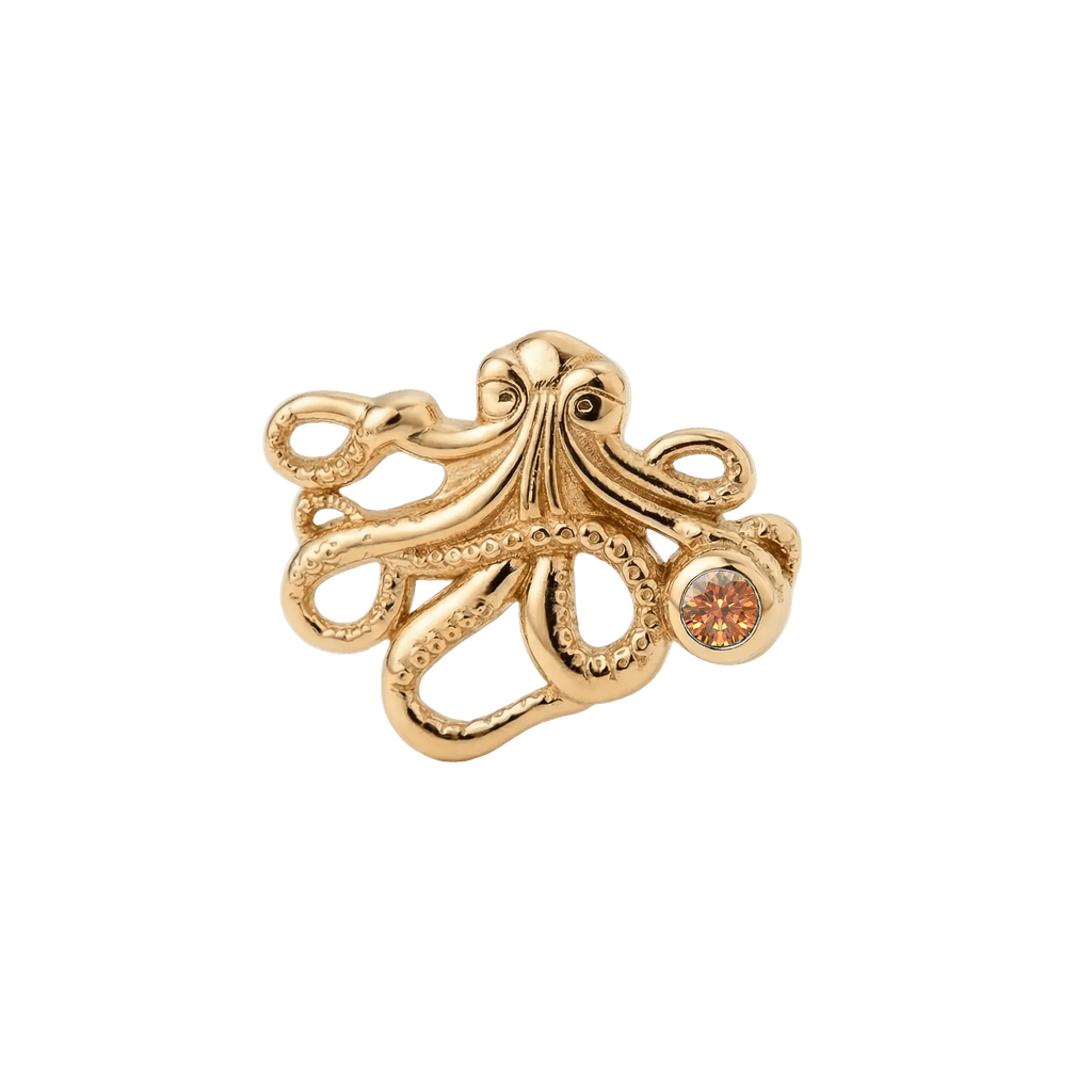 Octopus – 14K Gold Threadless/Threaded End - piercing-zone.com