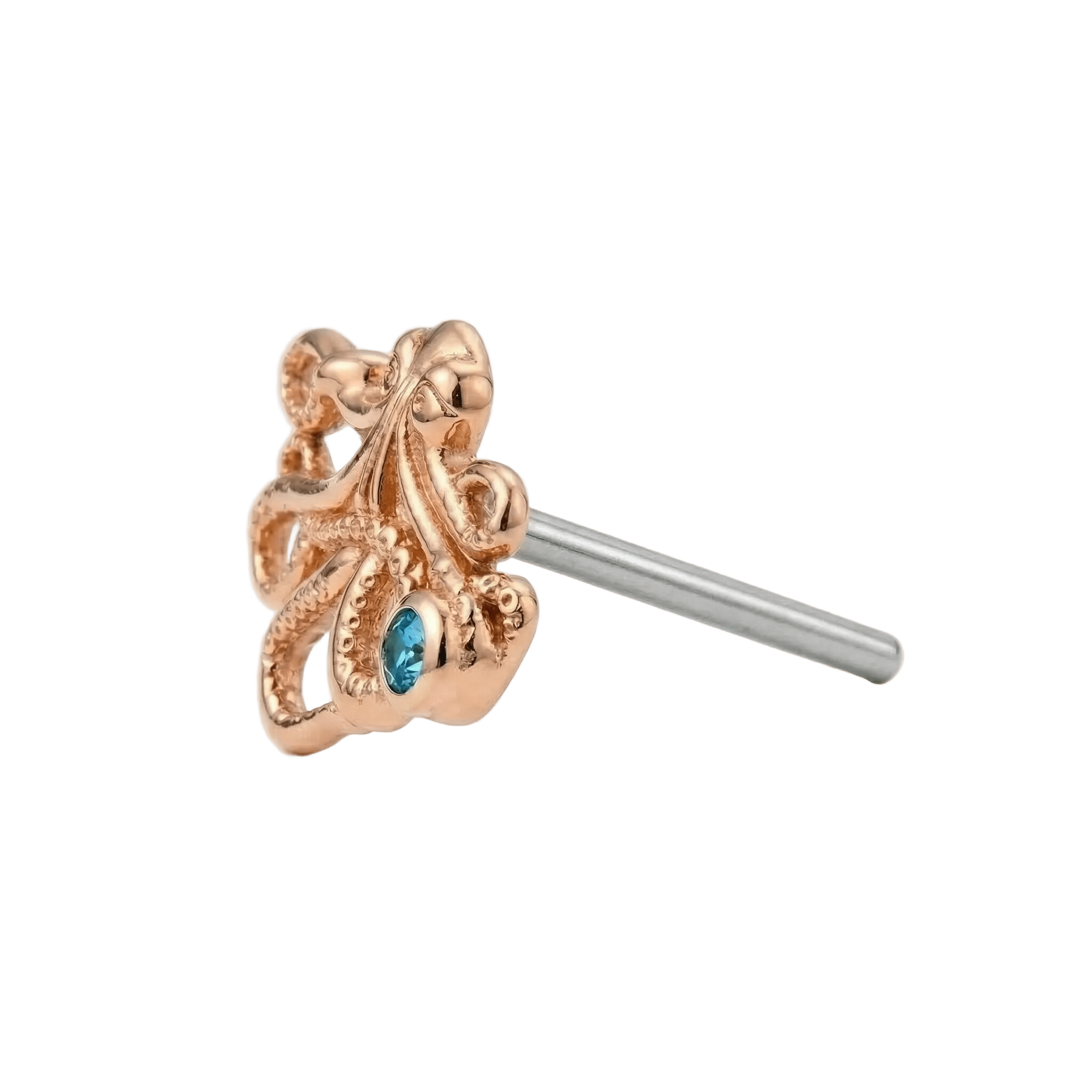 Octopus – 14K Gold Threadless/Threaded End - piercing - zone.com