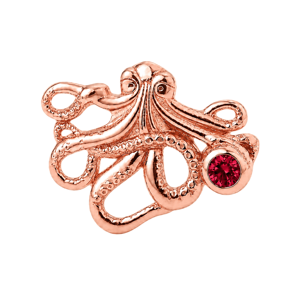 Octopus – 14K Gold Threadless/Threaded End - piercing-zone.com
