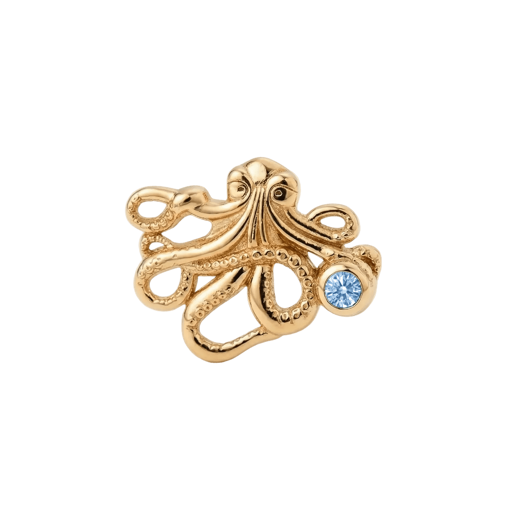 Octopus – 14K Gold Threadless/Threaded End - piercing-zone.com