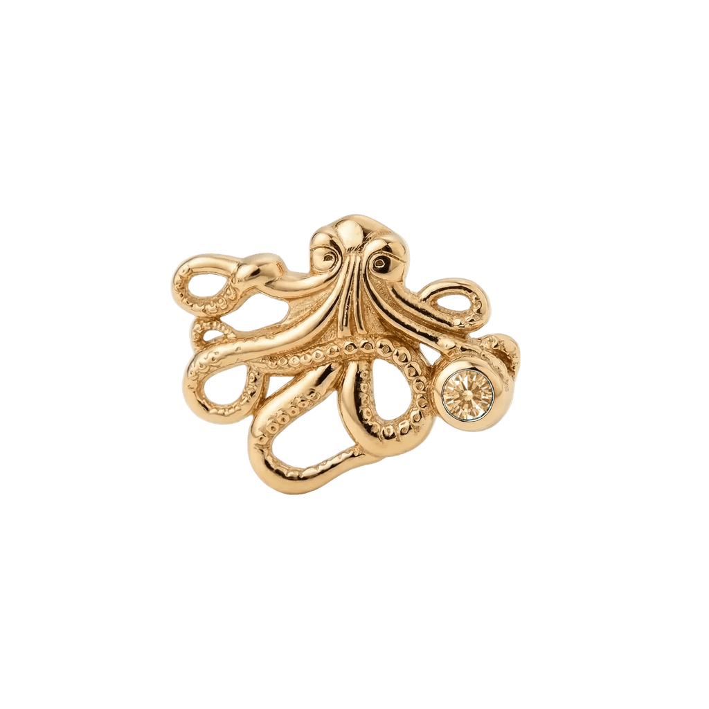 Octopus – 14K Gold Threadless/Threaded End - piercing-zone.com