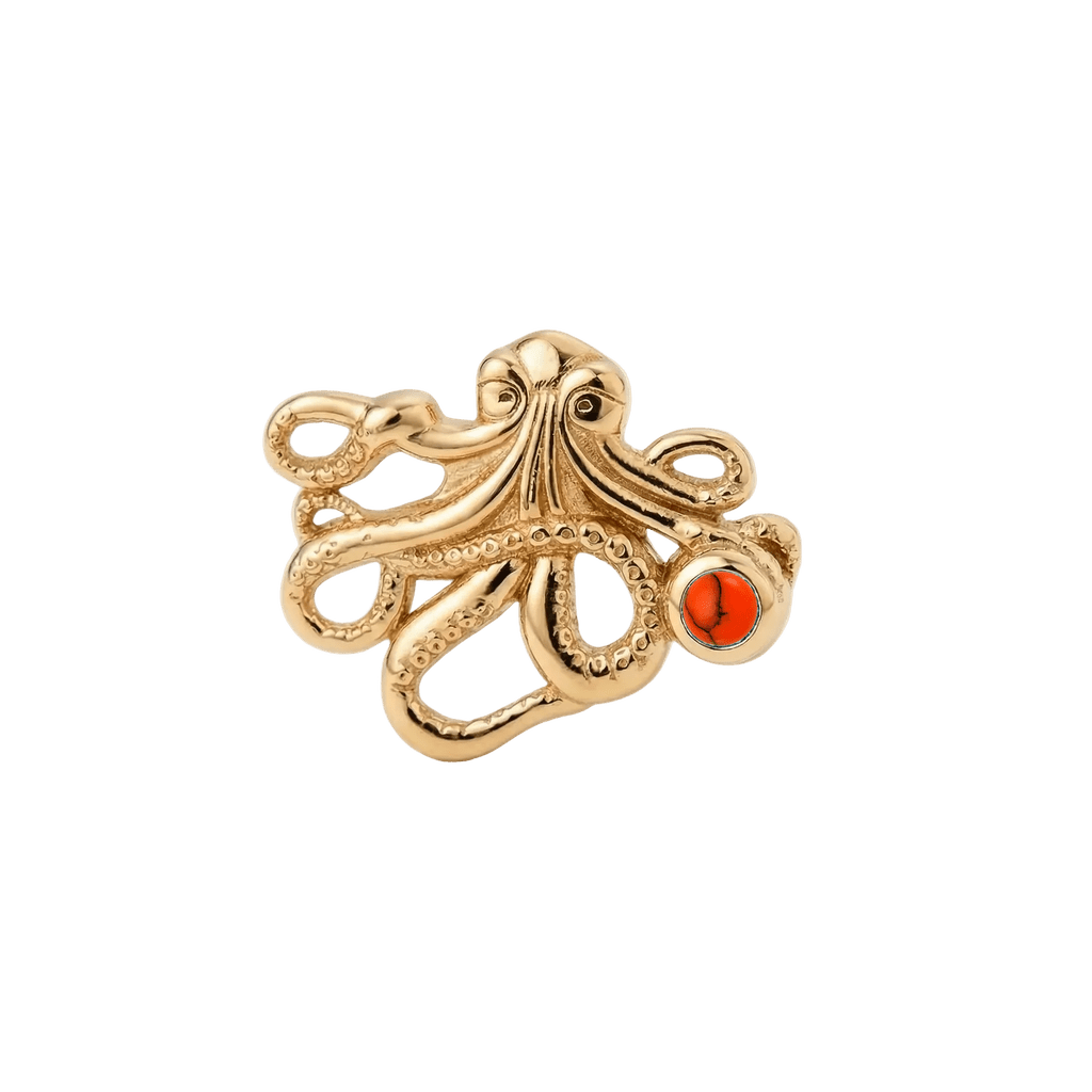 Octopus – 14K Gold Threadless/Threaded End - piercing-zone.com