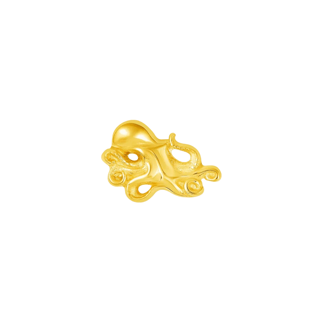 Octopus – 14K Gold Threadless/Threaded End - piercing - zone.com