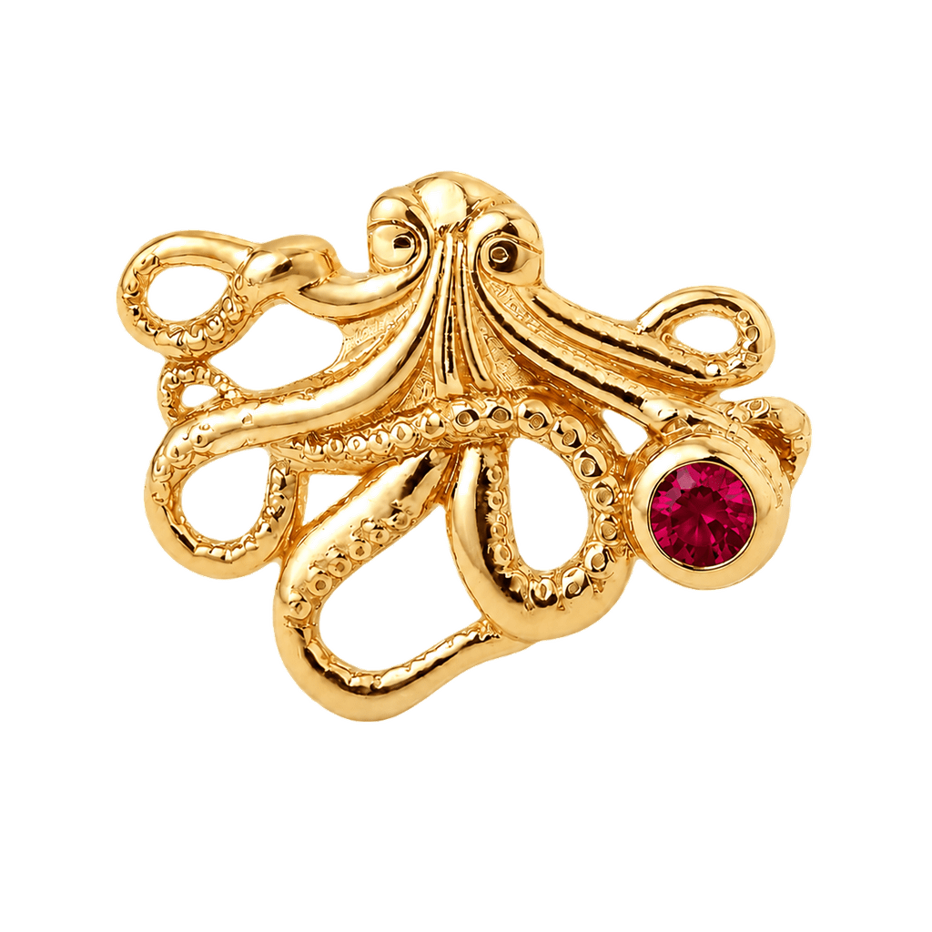 Octopus – 14K Gold Threadless/Threaded End - piercing-zone.com