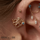 Octopus – 14K Gold Threadless/Threaded End - piercing - zone.com