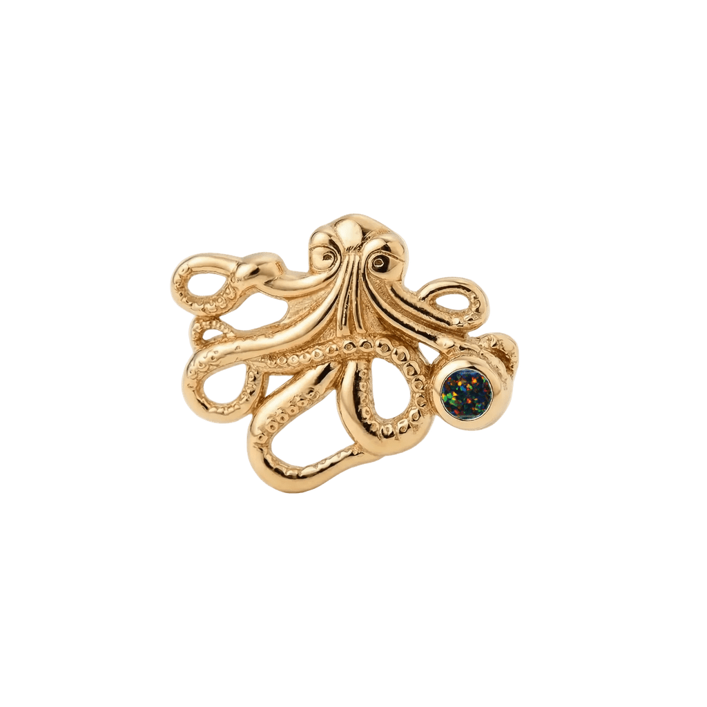 Octopus – 14K Gold Threadless/Threaded End - piercing-zone.com