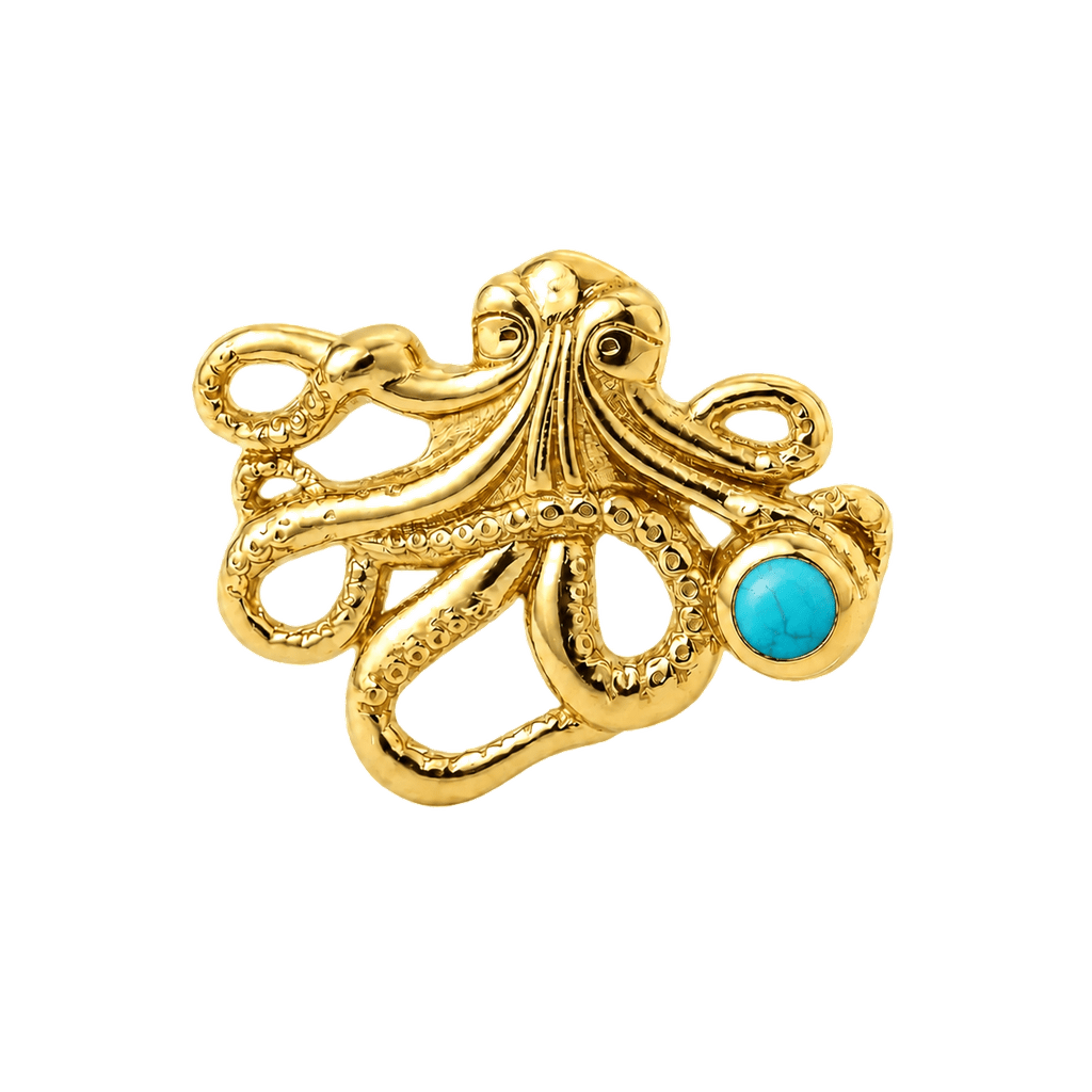 Octopus – 14K Gold Threadless/Threaded End - piercing-zone.com